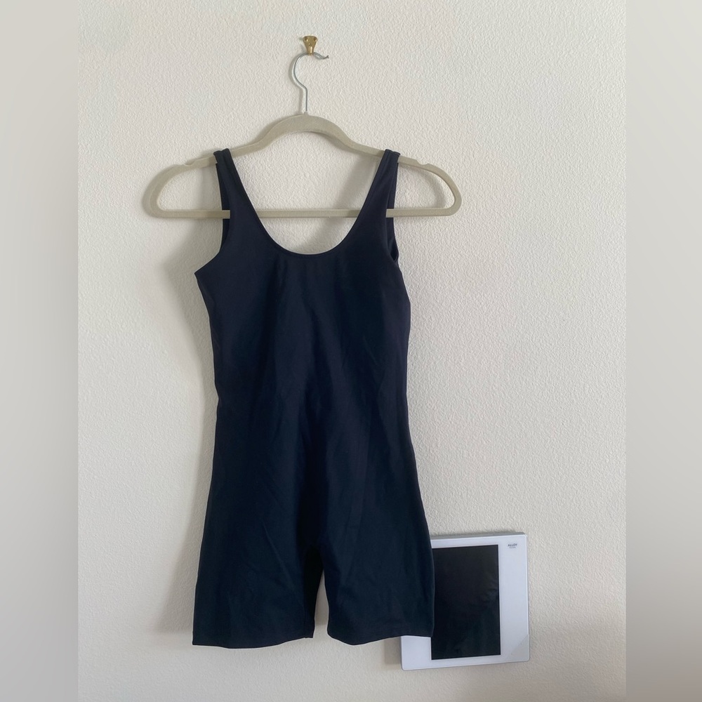 Girlfriend Collective Black Skyline Bike Unitard one piece